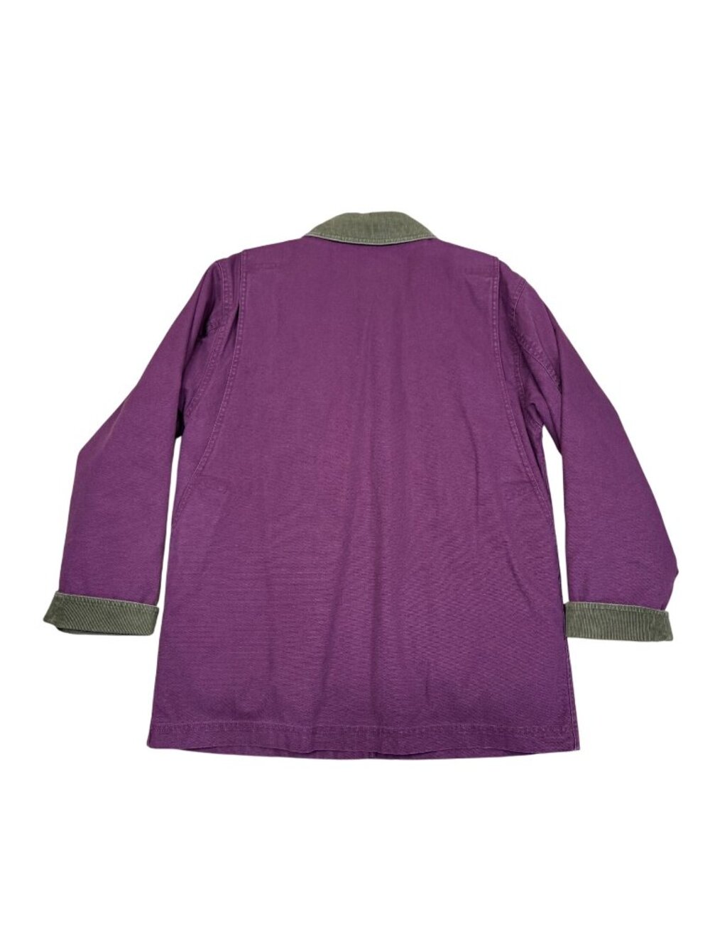 Vintage 90s L.L. Bean Womens Purple Plaid Lined Barn Field Canvas Chore Jacket S - Picture 4 of 11
